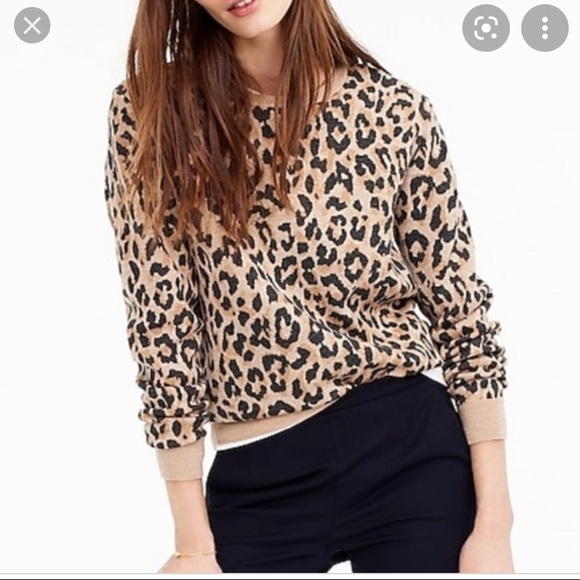 Merino Cheetah Crewneck Sweatershirt - Picture 1 of 3